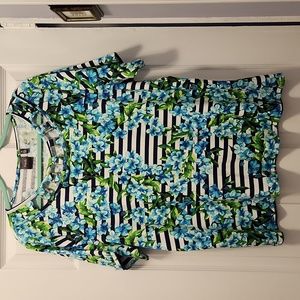 Rafaella multi-color flowered knit top